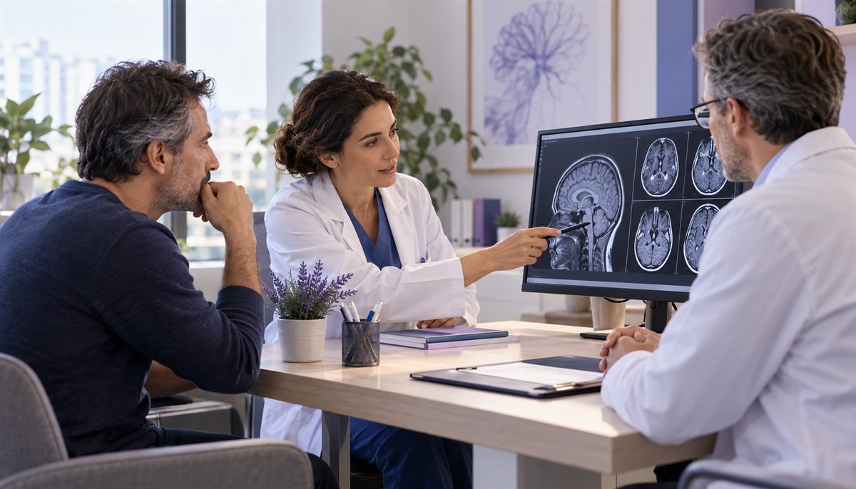 Discussion d’une imagerie cérébrale entre médecins et patient