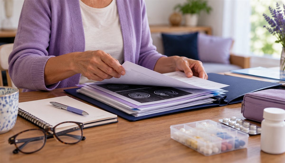 Documents médicaux préparés avant une première consultation neurologique